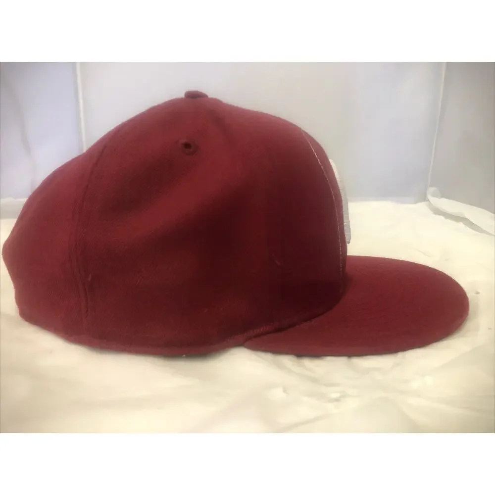 Vintage Philadelphia Phillies Maroon Plain Logo Starter Hat 100% Wool (7 1/8””)